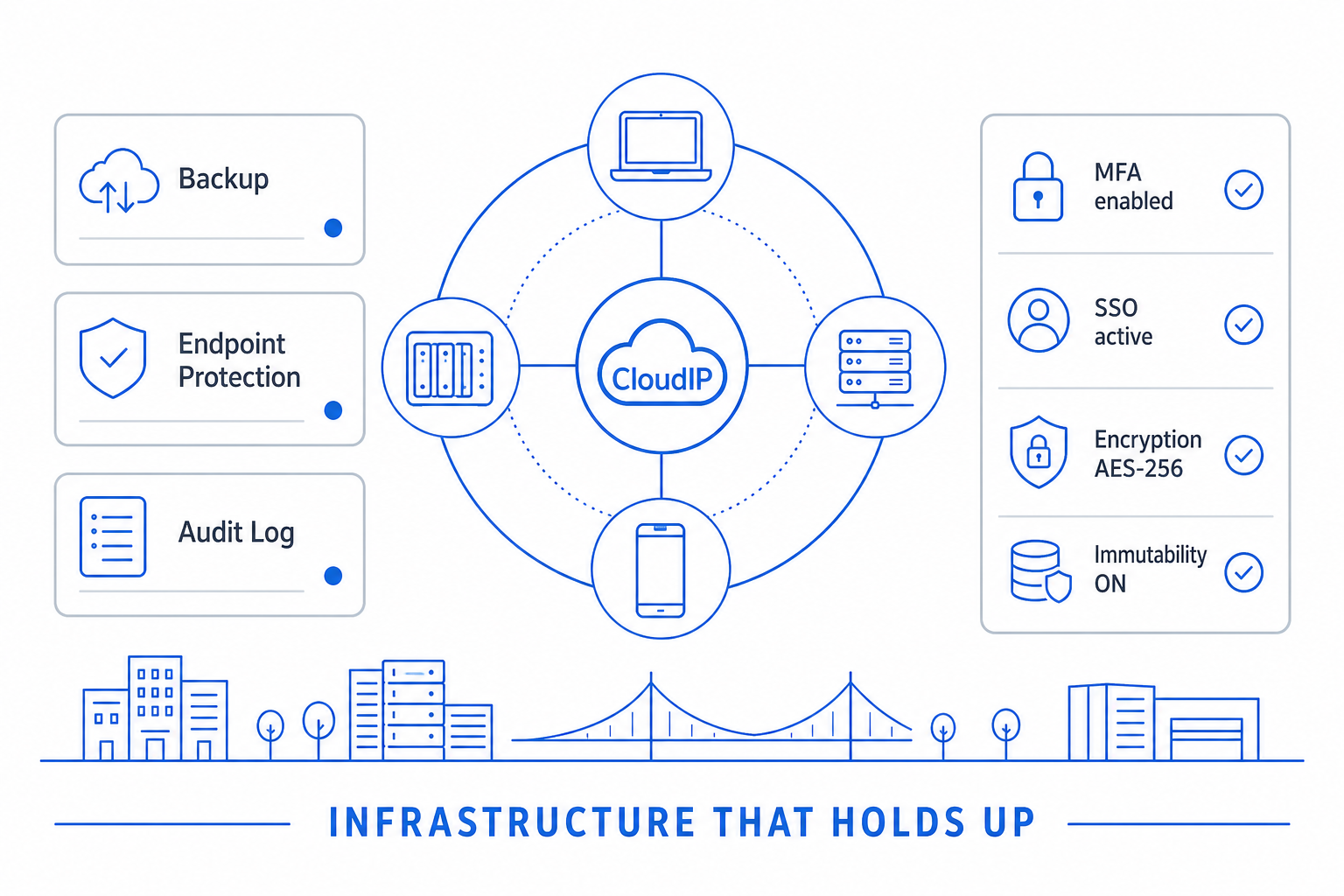 Illustration depicting how CloudIP supports CTO on the platform.